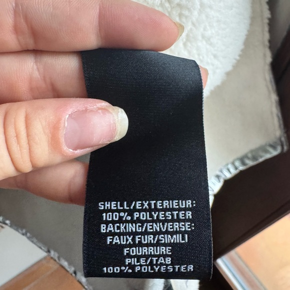 Y2K Silver Faux Shearling Long Coat Metallic Spacecore Teddy Jacket S Winter - Picture 7 of 9